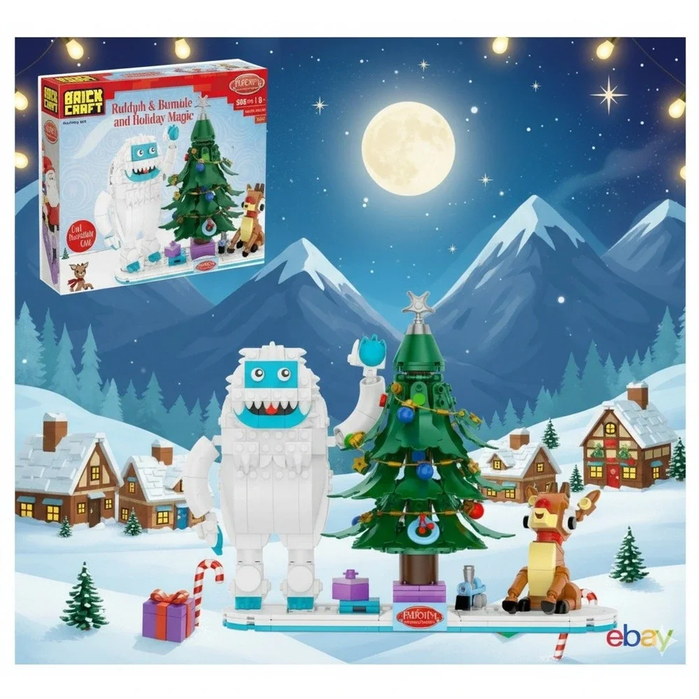 Brick Craft Rudolph & Bumble Holiday Magic Building Set – 586 pcs Christmas Gift